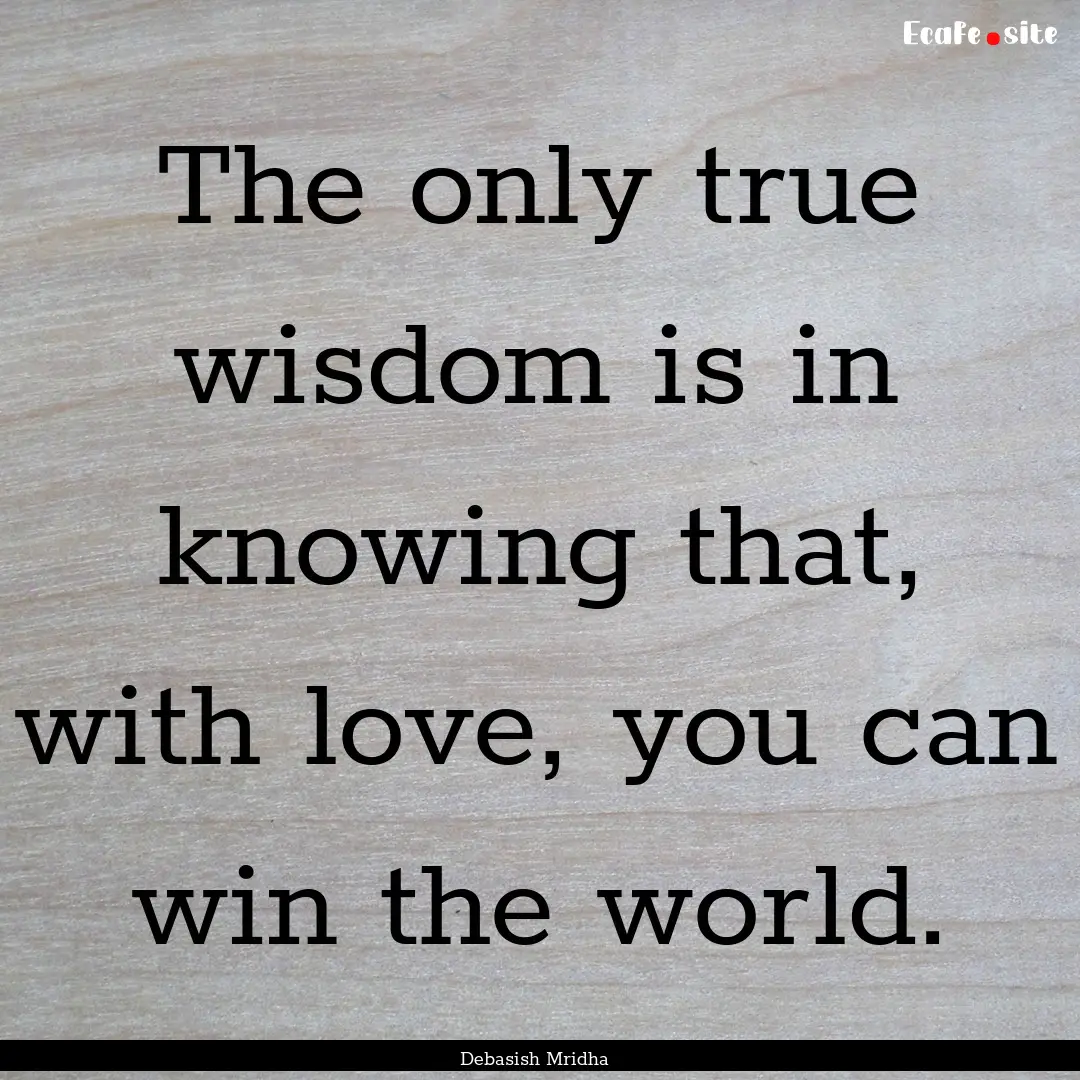 The only true wisdom is in knowing that,.... : Quote by Debasish Mridha