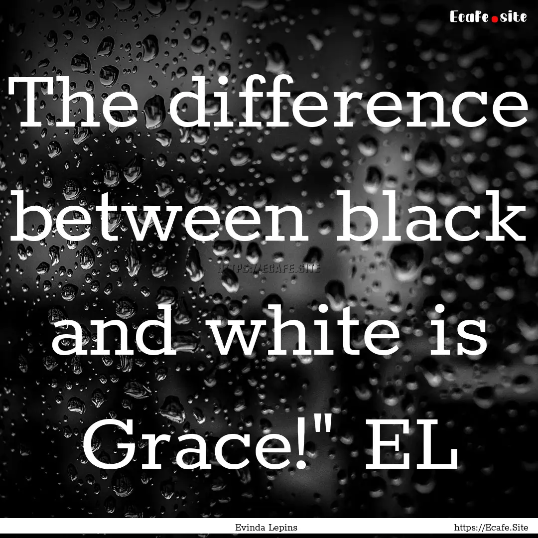 The difference between black and white is.... : Quote by Evinda Lepins