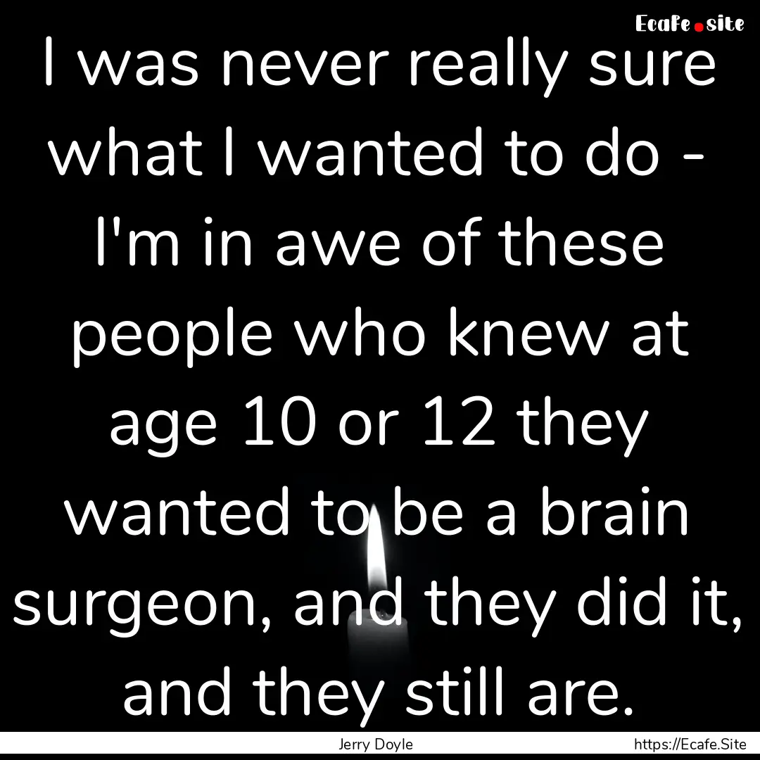 I was never really sure what I wanted to.... : Quote by Jerry Doyle