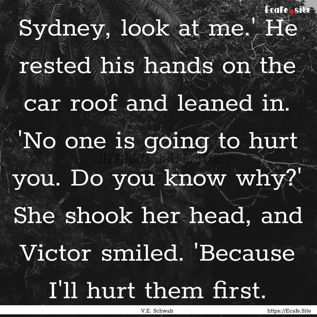 Sydney, look at me.' He rested his hands.... : Quote by V.E. Schwab