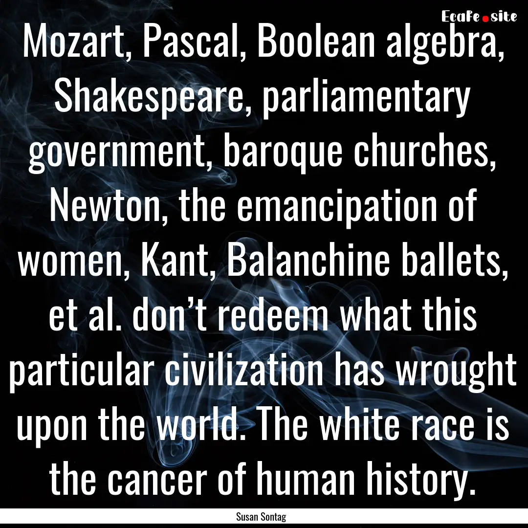 Mozart, Pascal, Boolean algebra, Shakespeare,.... : Quote by Susan Sontag