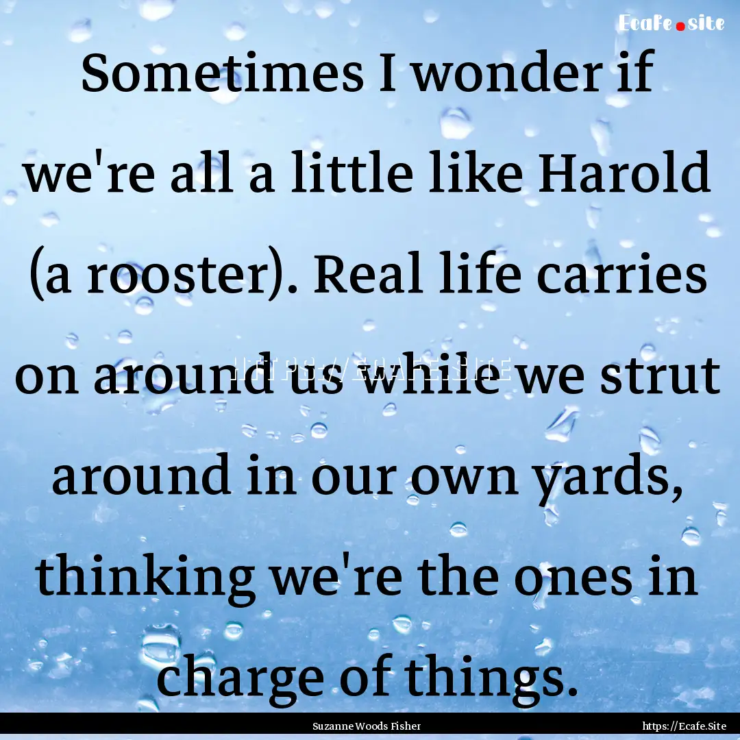 Sometimes I wonder if we're all a little.... : Quote by Suzanne Woods Fisher