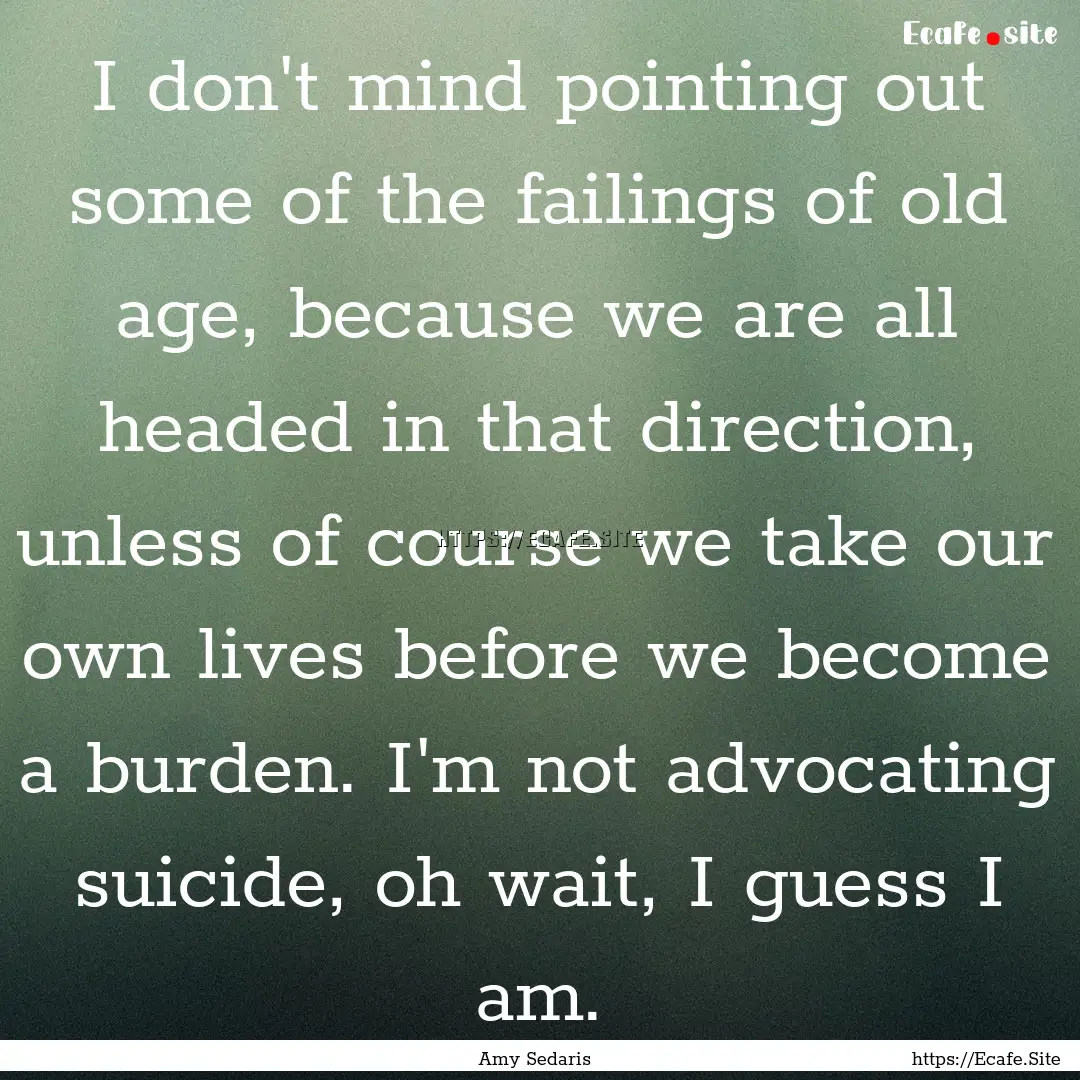 I don't mind pointing out some of the failings.... : Quote by Amy Sedaris