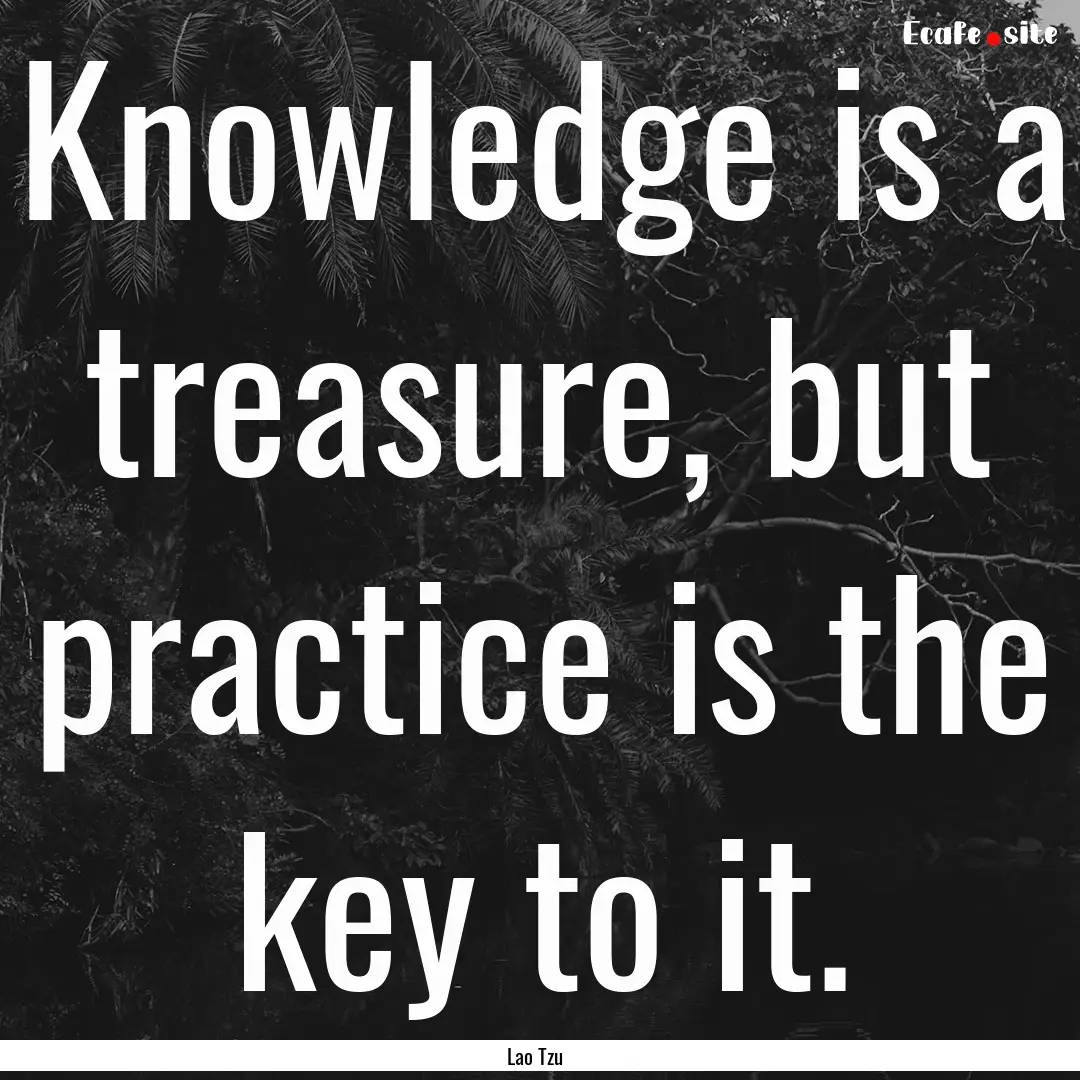 Knowledge is a treasure, but practice is.... : Quote by Lao Tzu