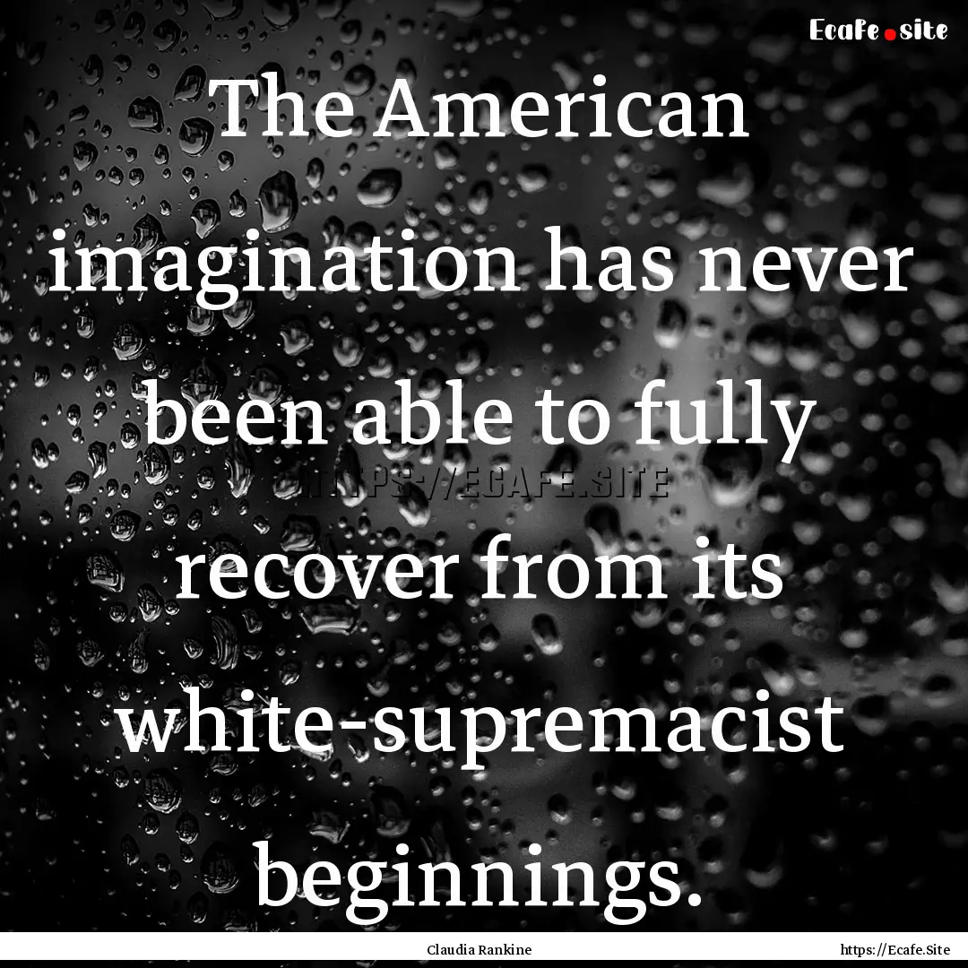 The American imagination has never been able.... : Quote by Claudia Rankine