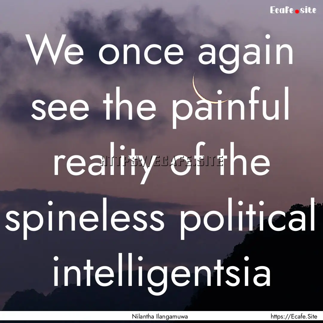 We once again see the painful reality of.... : Quote by Nilantha Ilangamuwa