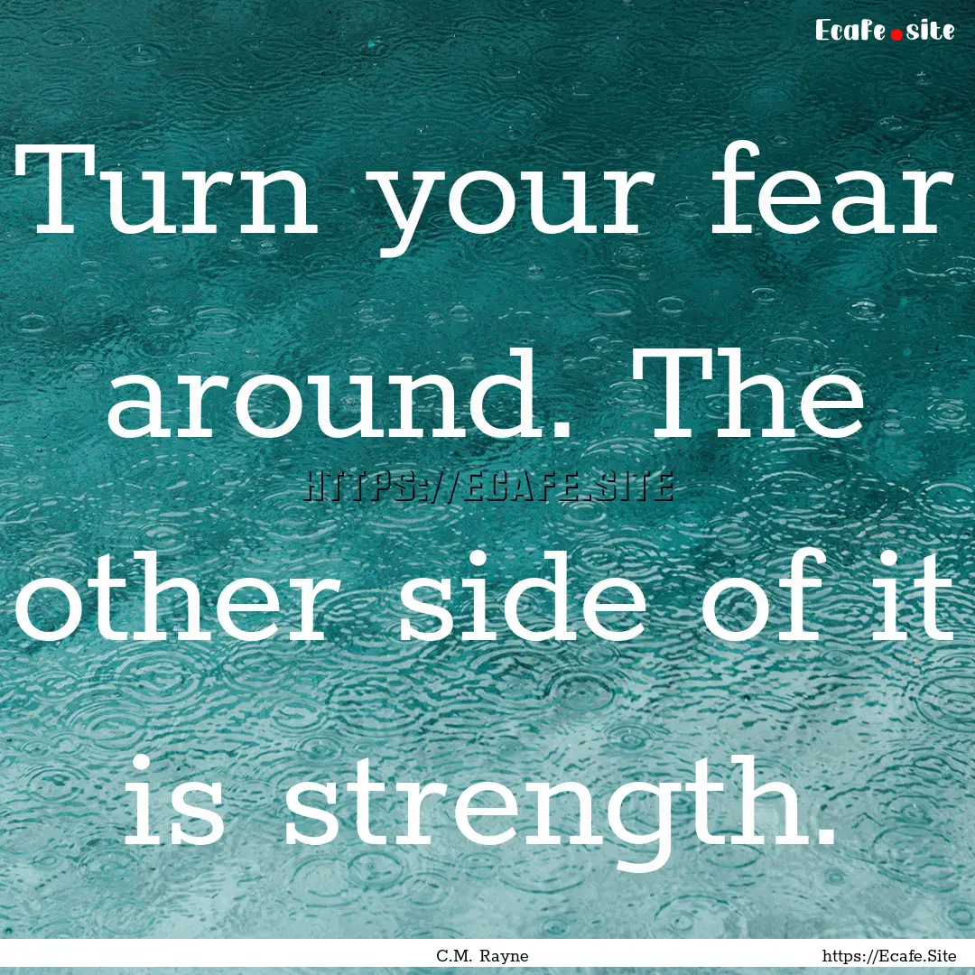 Turn your fear around. The other side of.... : Quote by C.M. Rayne