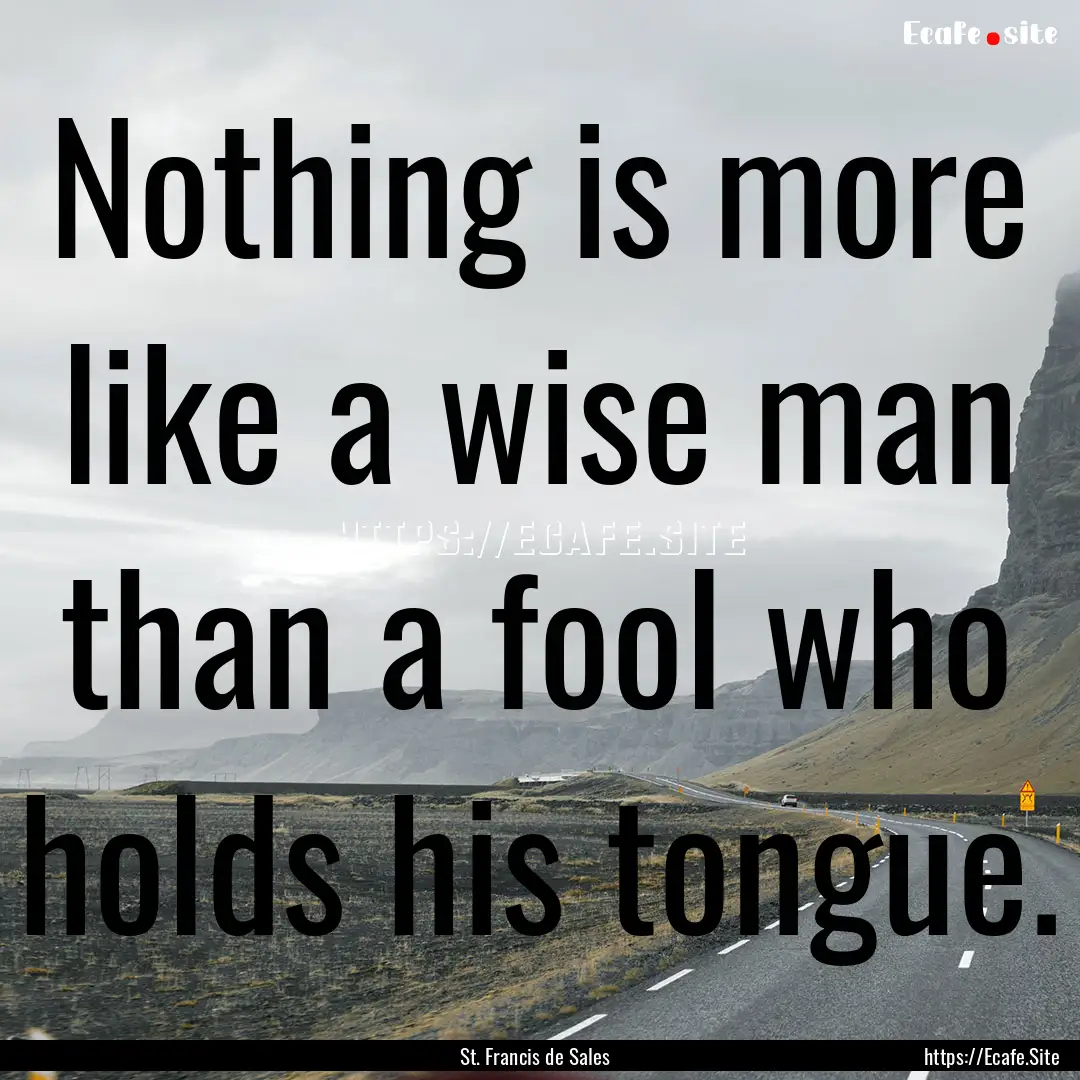 Nothing is more like a wise man than a fool.... : Quote by St. Francis de Sales