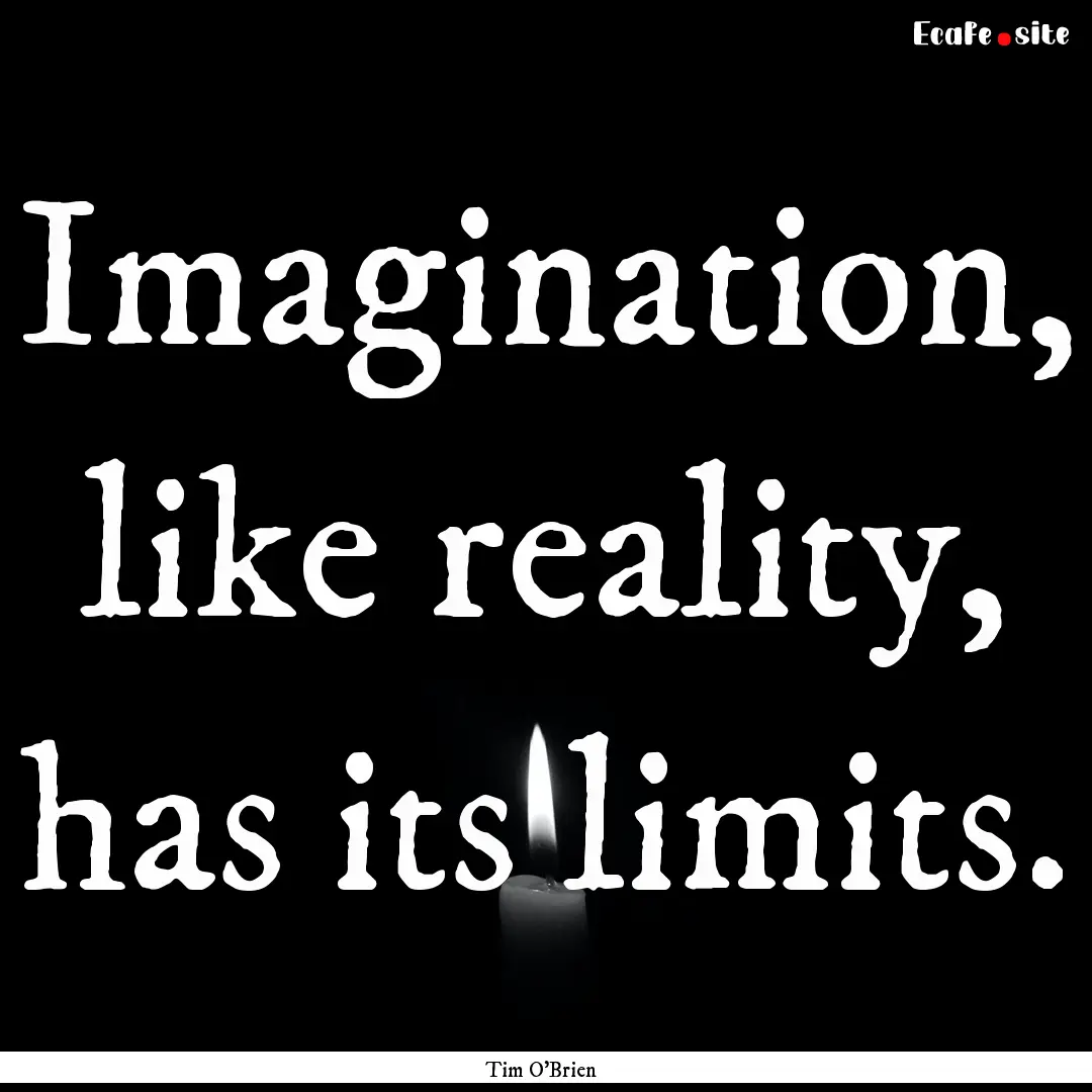 Imagination, like reality, has its limits..... : Quote by Tim O'Brien