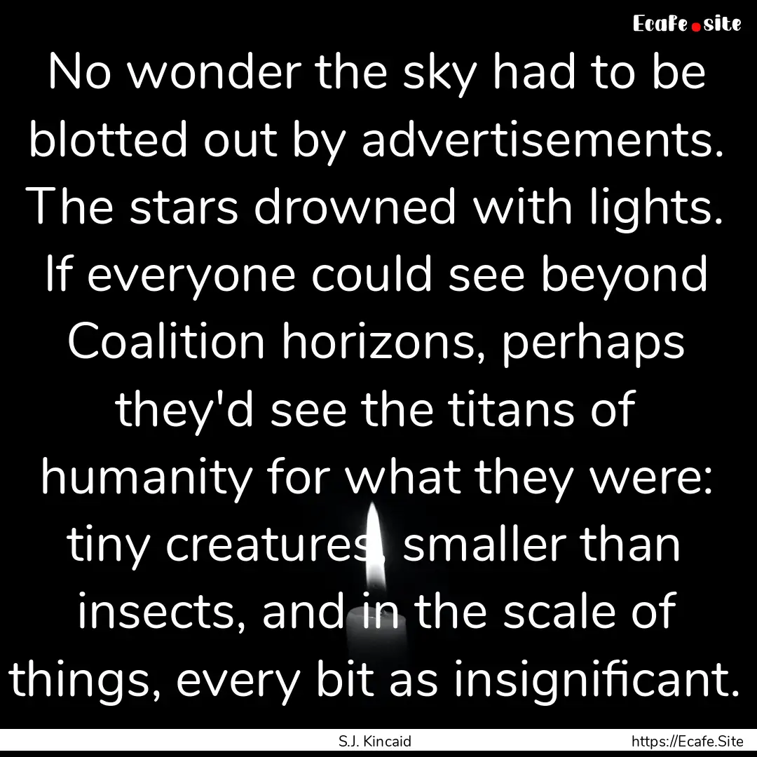 No wonder the sky had to be blotted out by.... : Quote by S.J. Kincaid