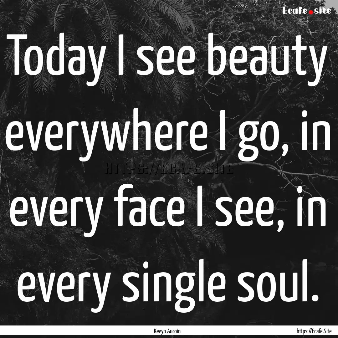 Today I see beauty everywhere I go, in every.... : Quote by Kevyn Aucoin