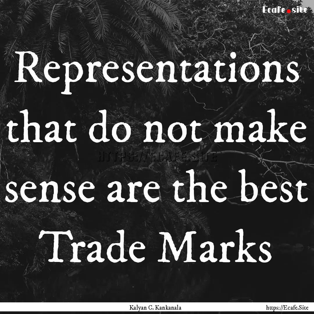 Representations that do not make sense are.... : Quote by Kalyan C. Kankanala