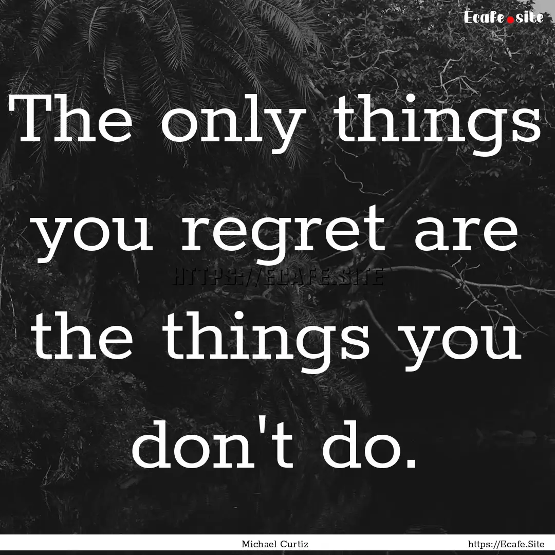 The only things you regret are the things.... : Quote by Michael Curtiz