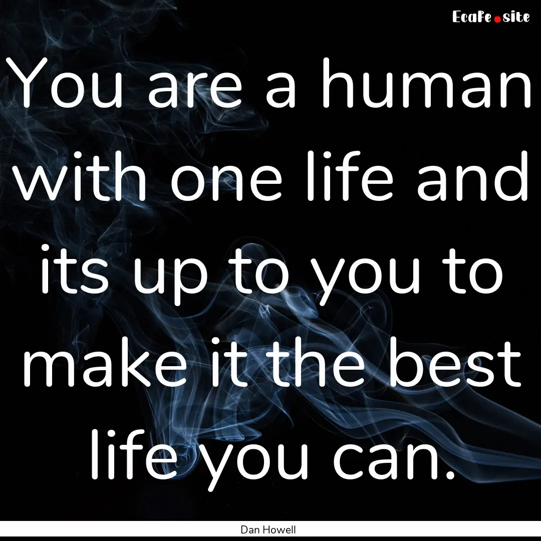 You are a human with one life and its up.... : Quote by Dan Howell