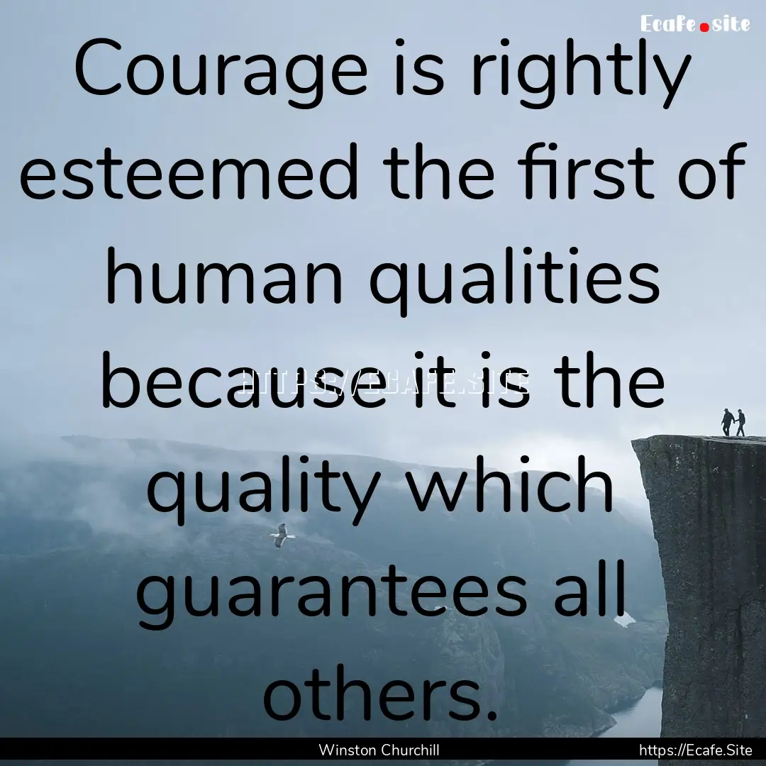 Courage is rightly esteemed the first of.... : Quote by Winston Churchill