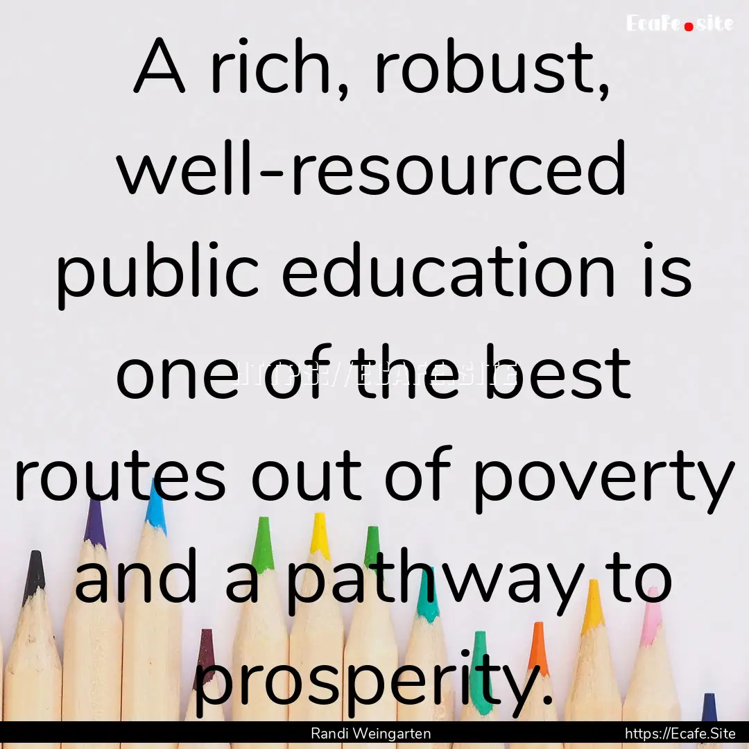 A rich, robust, well-resourced public education.... : Quote by Randi Weingarten