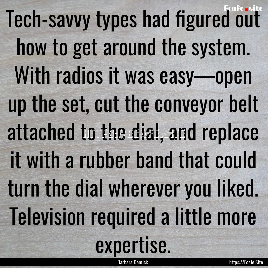 Tech-savvy types had figured out how to get.... : Quote by Barbara Demick