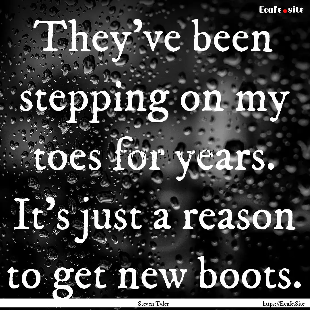 They've been stepping on my toes for years..... : Quote by Steven Tyler