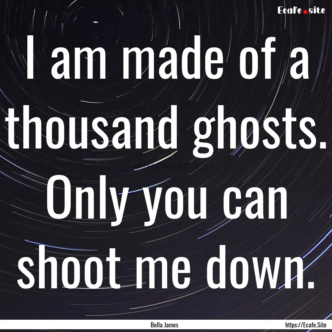 I am made of a thousand ghosts. Only you.... : Quote by Bella James