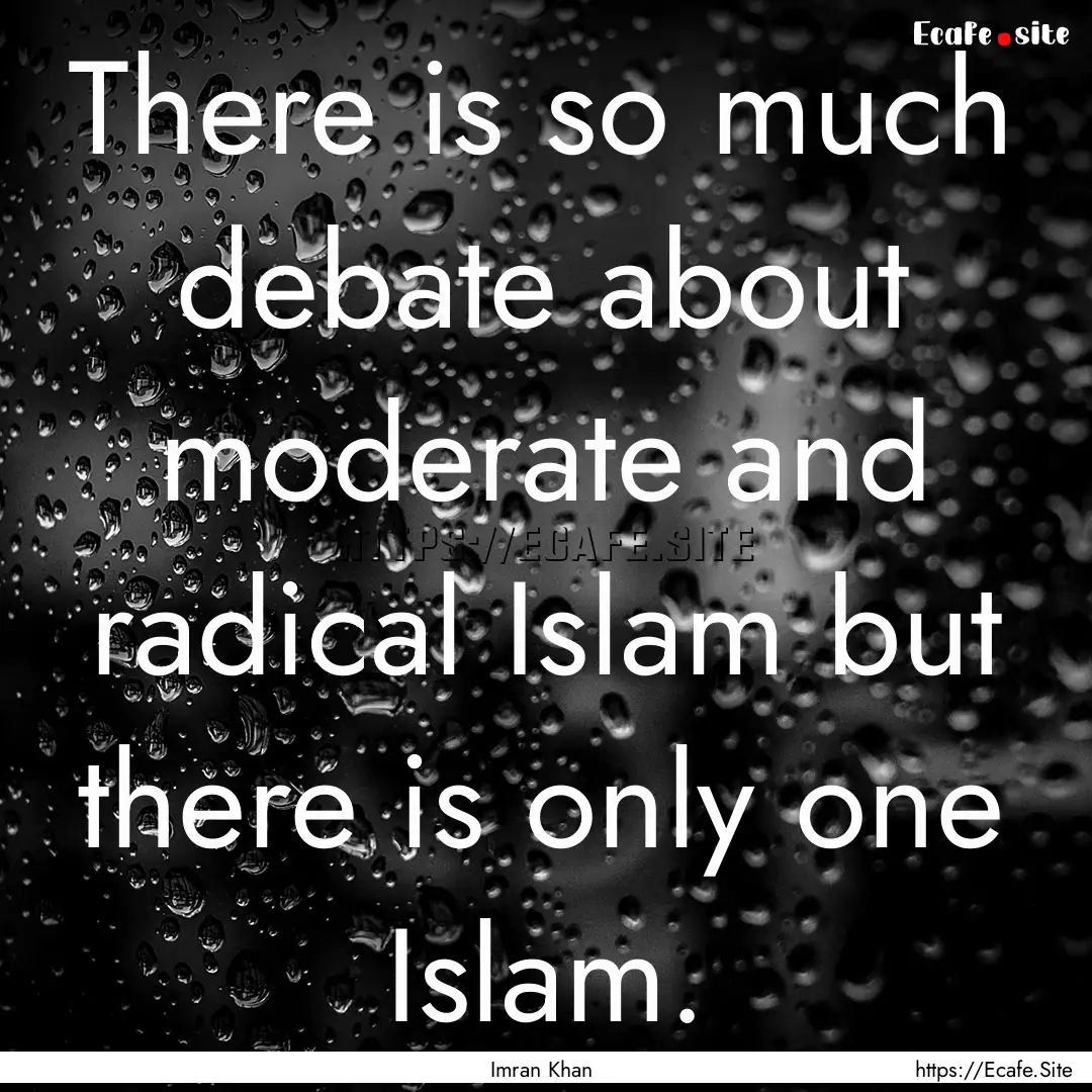 There is so much debate about moderate and.... : Quote by Imran Khan