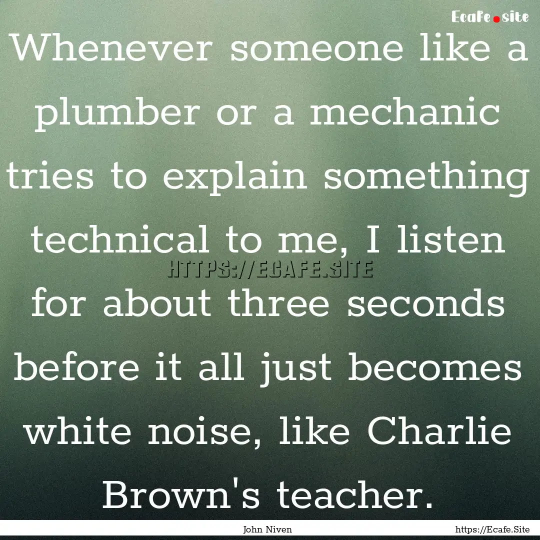 Whenever someone like a plumber or a mechanic.... : Quote by John Niven