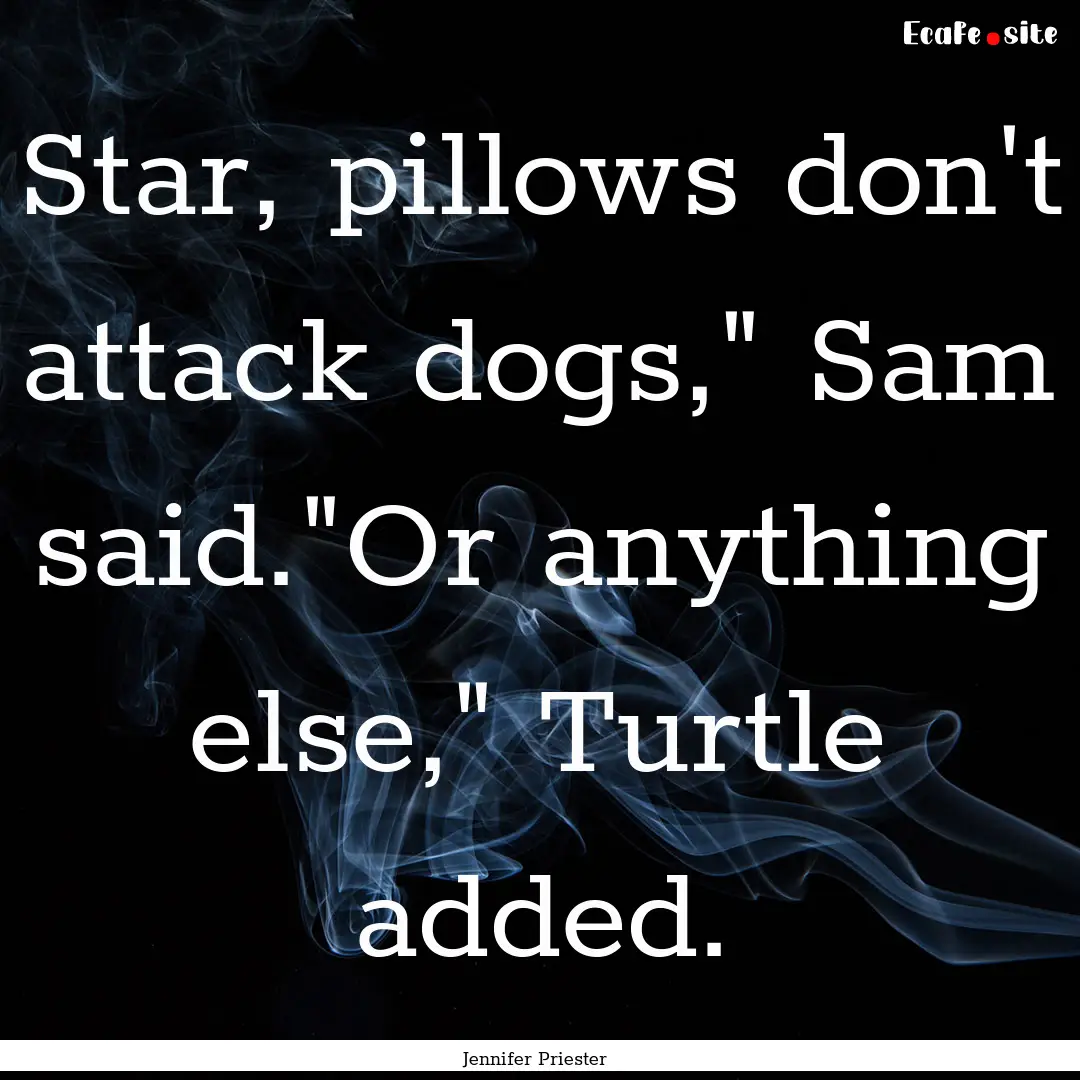 Star, pillows don't attack dogs,