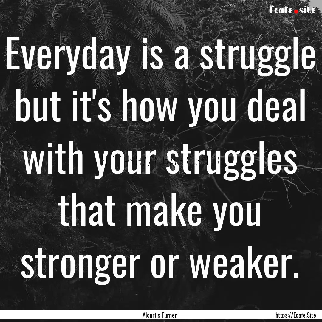 Everyday is a struggle but it's how you deal.... : Quote by Alcurtis Turner