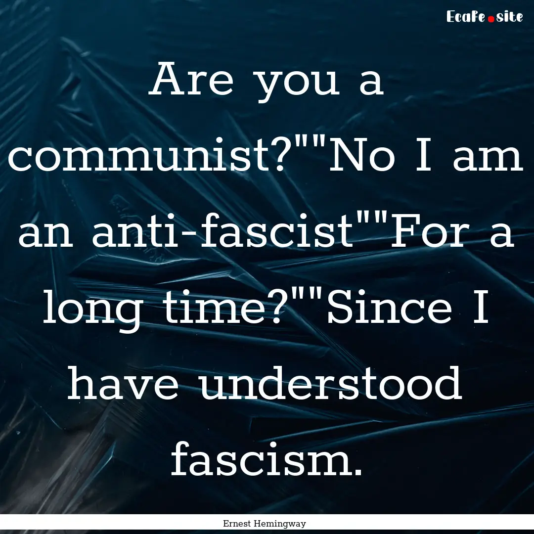 Are you a communist?