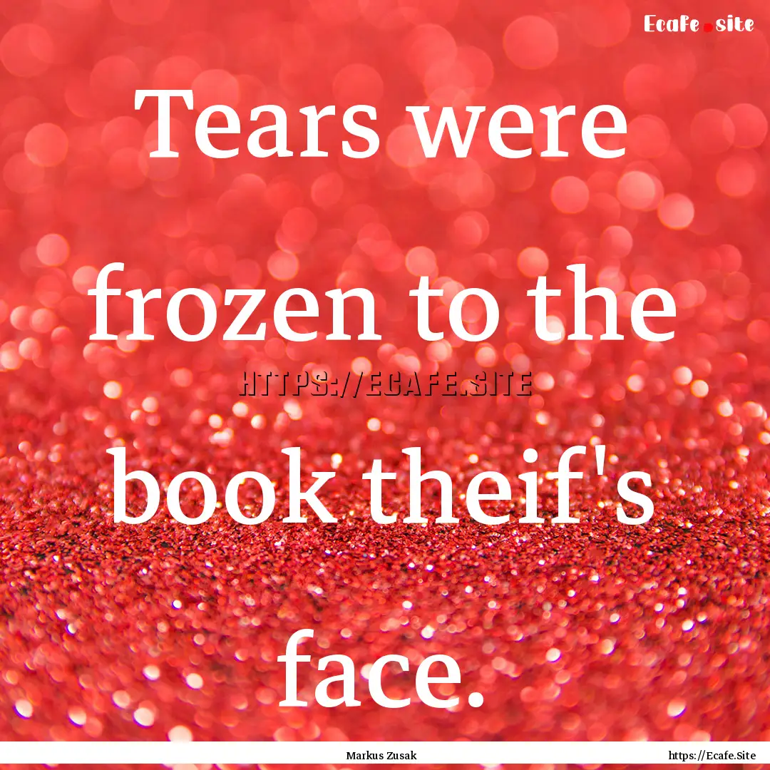 Tears were frozen to the book theif's face..... : Quote by Markus Zusak