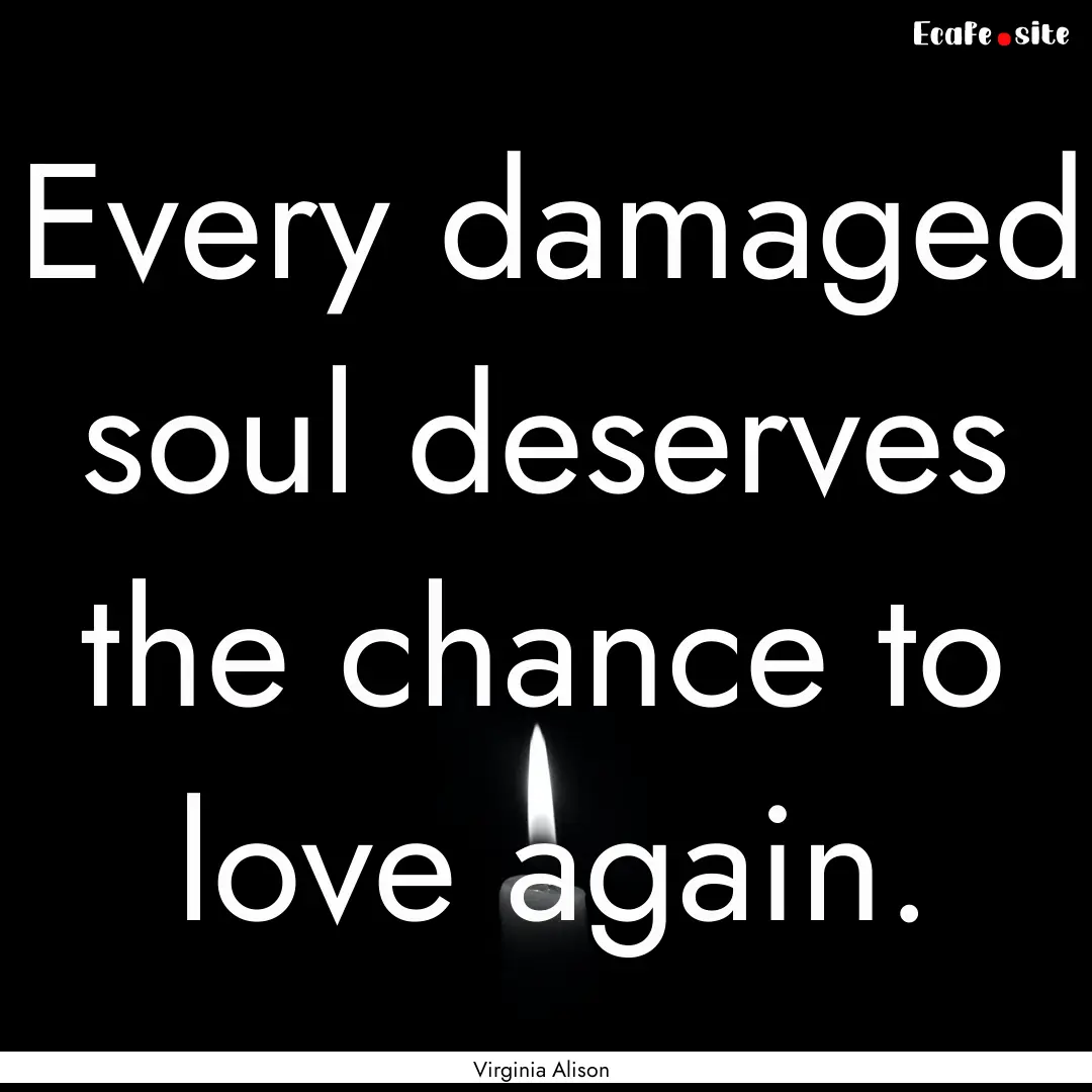 Every damaged soul deserves the chance to.... : Quote by Virginia Alison