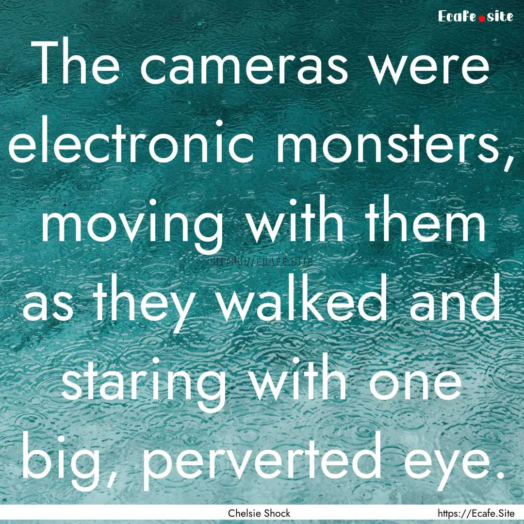 The cameras were electronic monsters, moving.... : Quote by Chelsie Shock