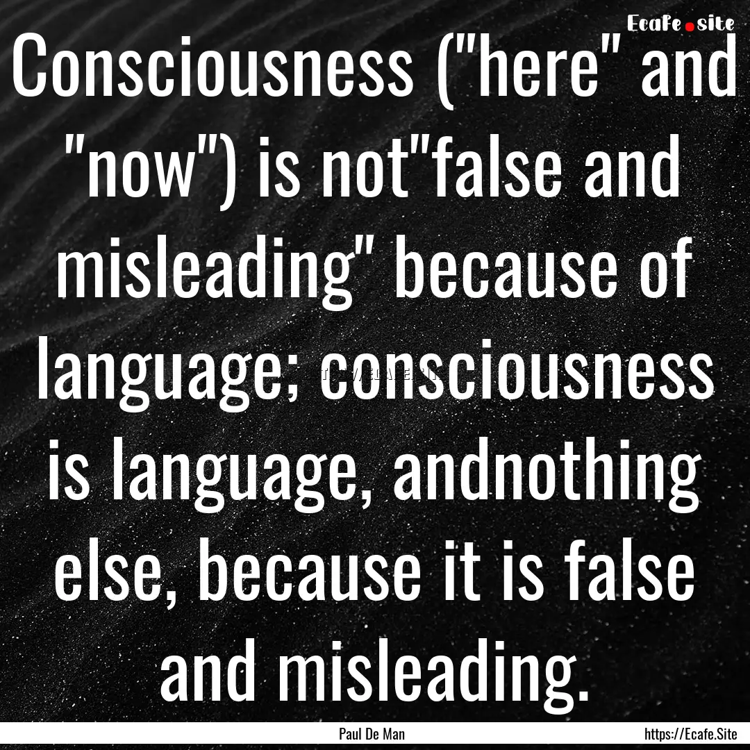 Consciousness (