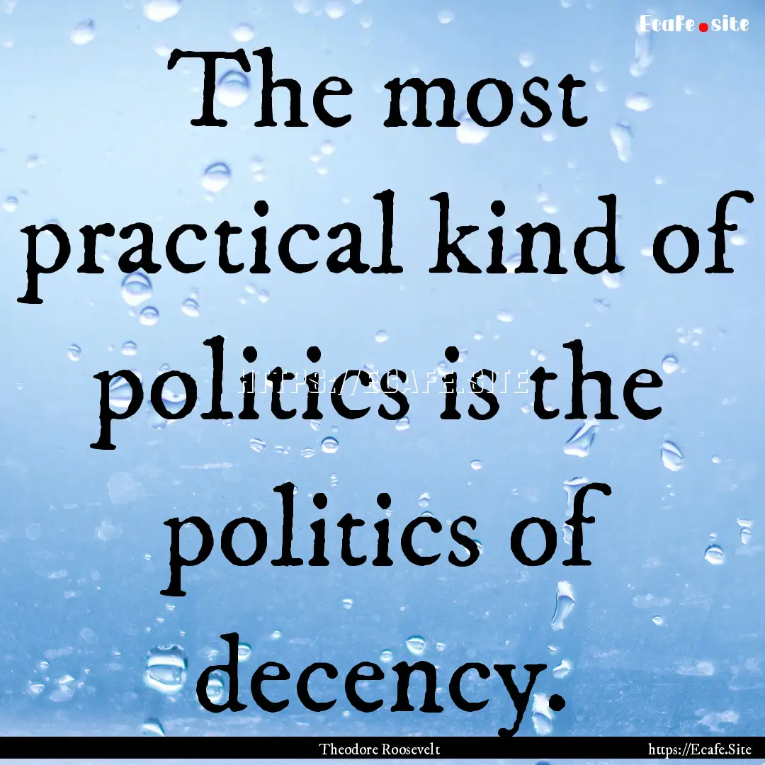 The most practical kind of politics is the.... : Quote by Theodore Roosevelt