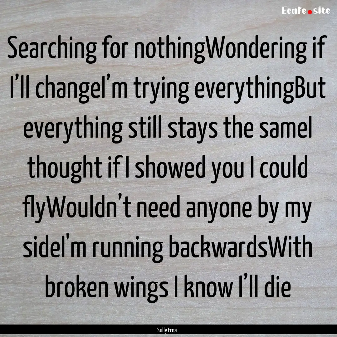 Searching for nothingWondering if I’ll.... : Quote by Sully Erna