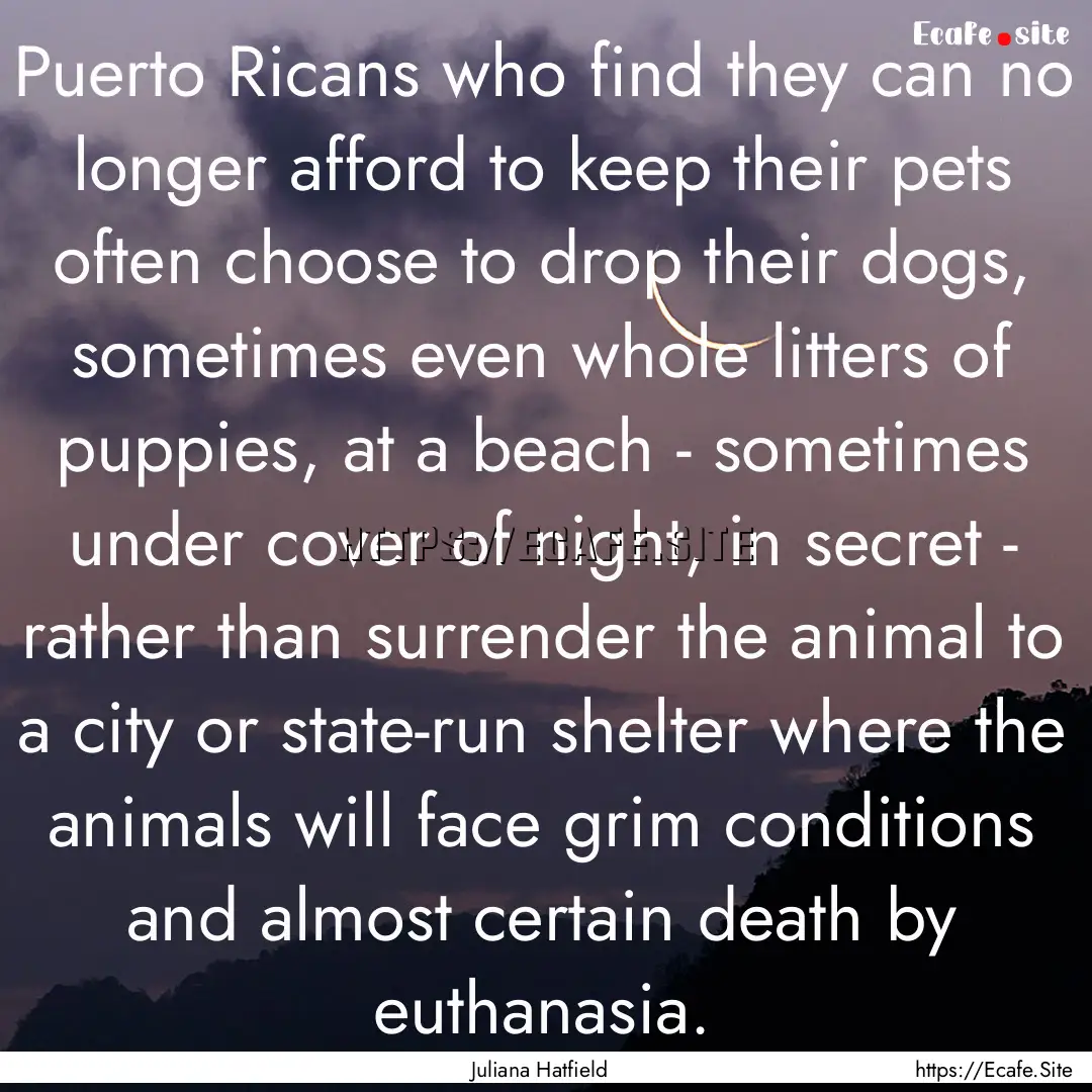 Puerto Ricans who find they can no longer.... : Quote by Juliana Hatfield