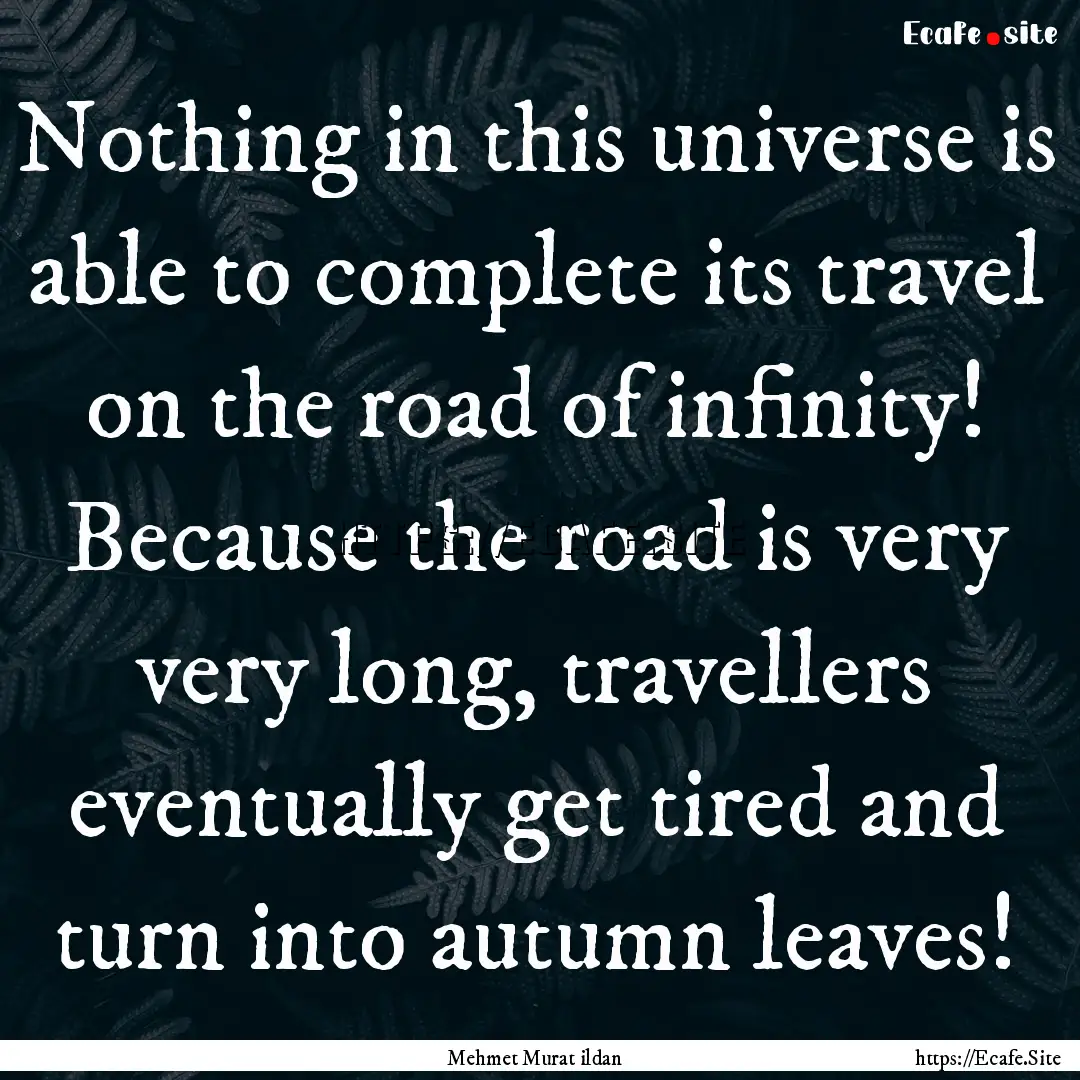 Nothing in this universe is able to complete.... : Quote by Mehmet Murat ildan