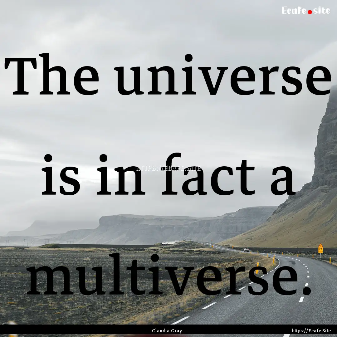 The universe is in fact a multiverse. : Quote by Claudia Gray