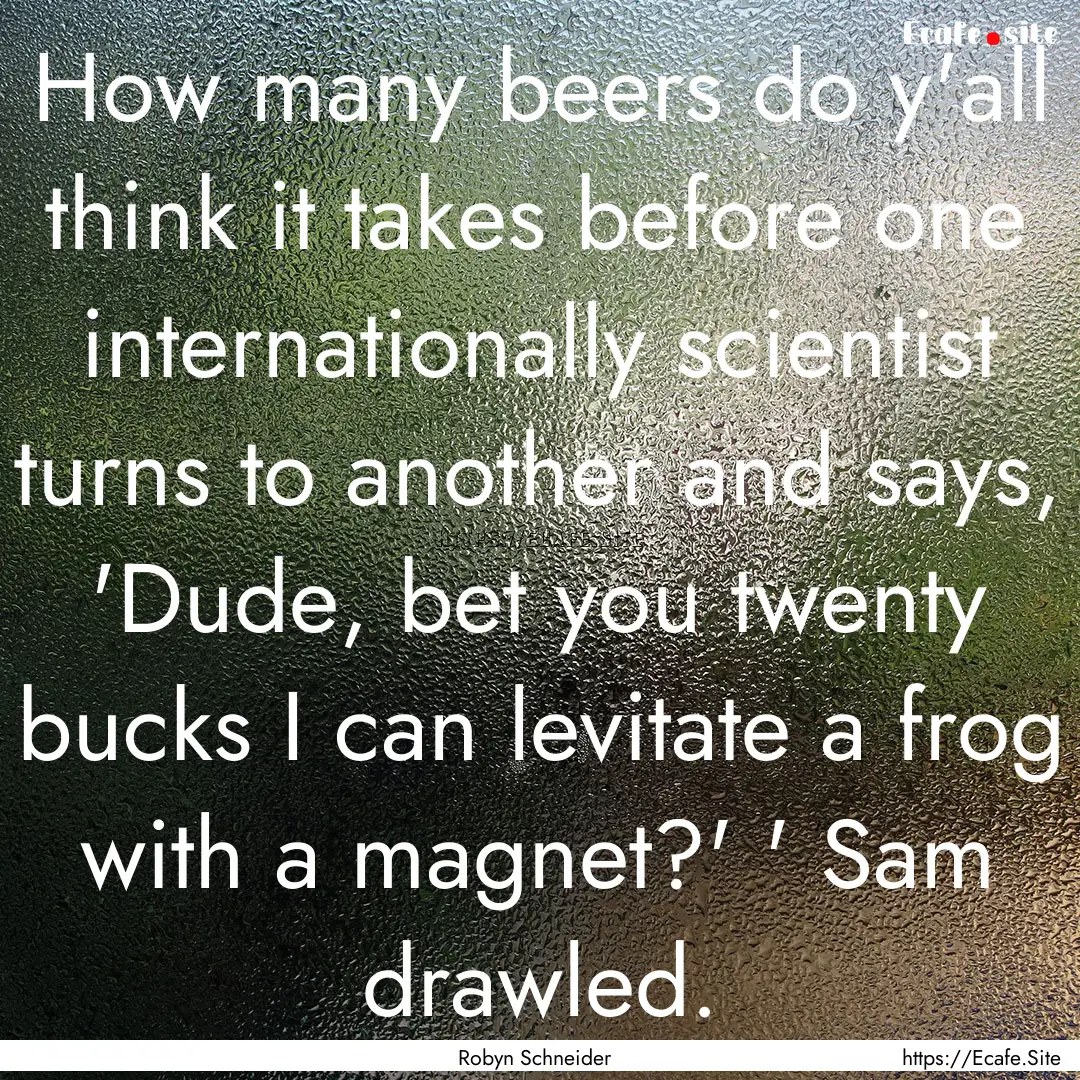 How many beers do y'all think it takes before.... : Quote by Robyn Schneider