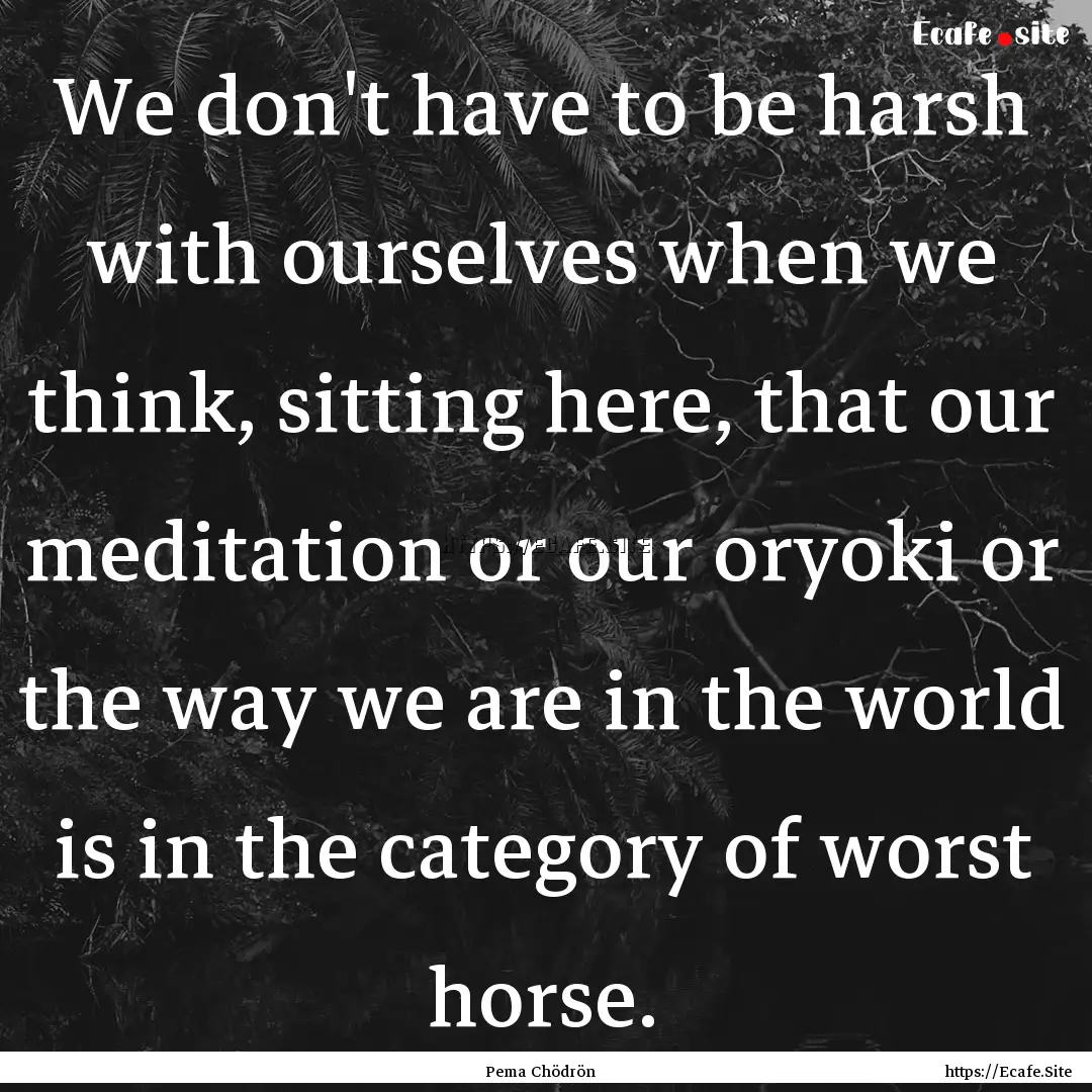 We don't have to be harsh with ourselves.... : Quote by Pema Chödrön