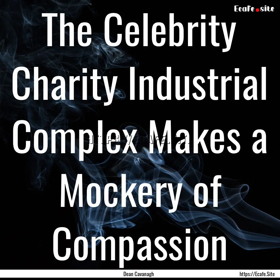 The Celebrity Charity Industrial Complex.... : Quote by Dean Cavanagh