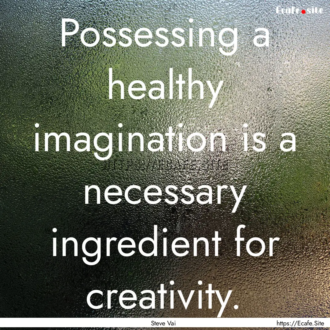 Possessing a healthy imagination is a necessary.... : Quote by Steve Vai