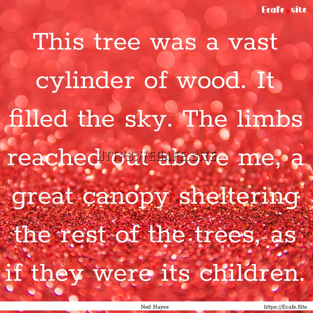 This tree was a vast cylinder of wood. It.... : Quote by Ned Hayes