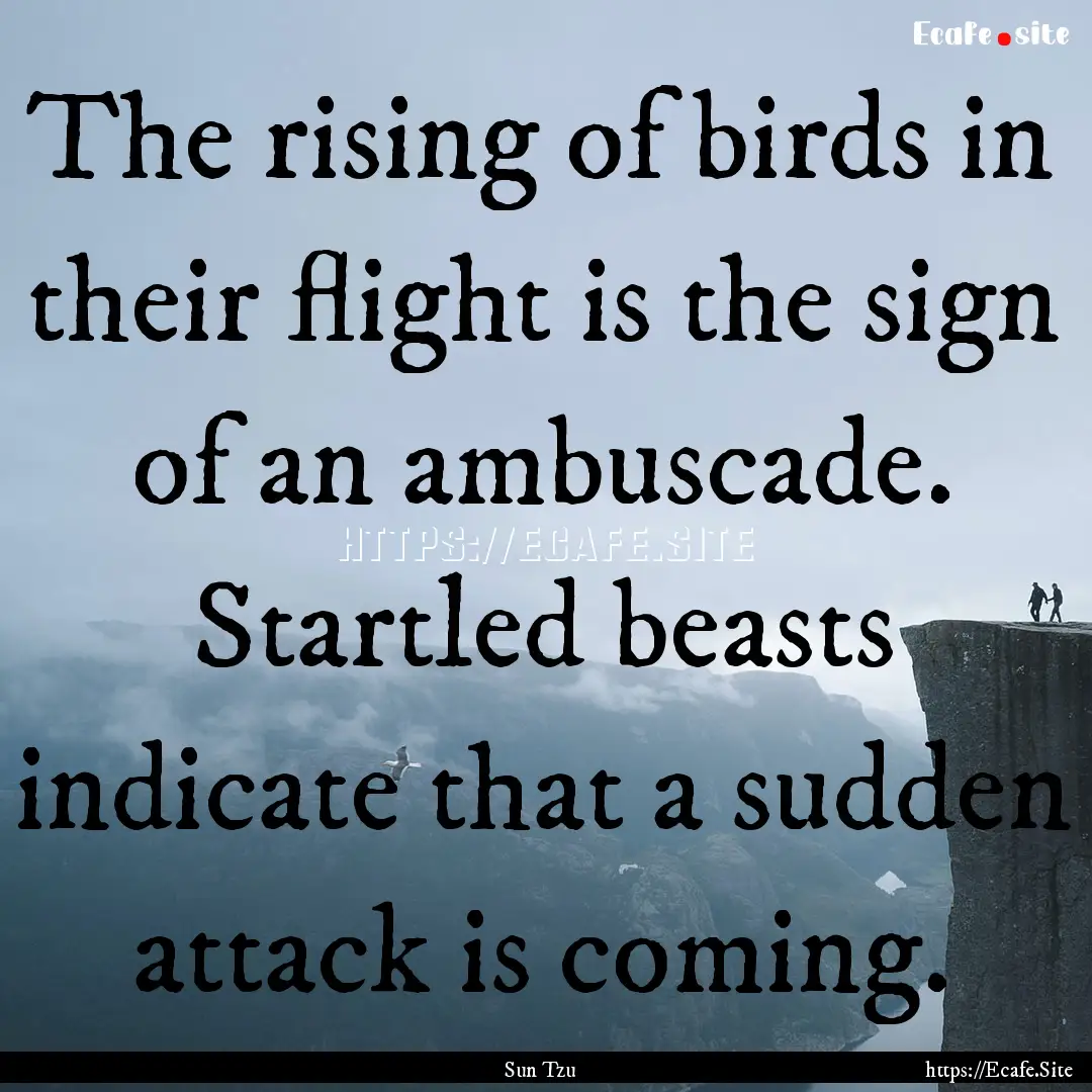 The rising of birds in their flight is the.... : Quote by Sun Tzu