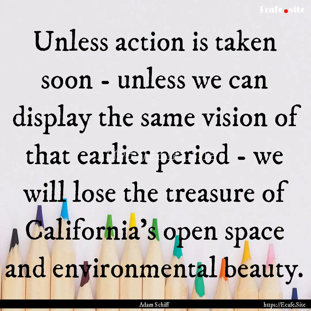 Unless action is taken soon - unless we can.... : Quote by Adam Schiff