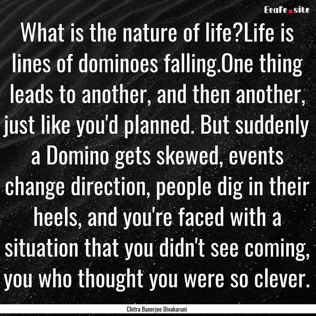 What is the nature of life?Life is lines.... : Quote by Chitra Banerjee Divakaruni