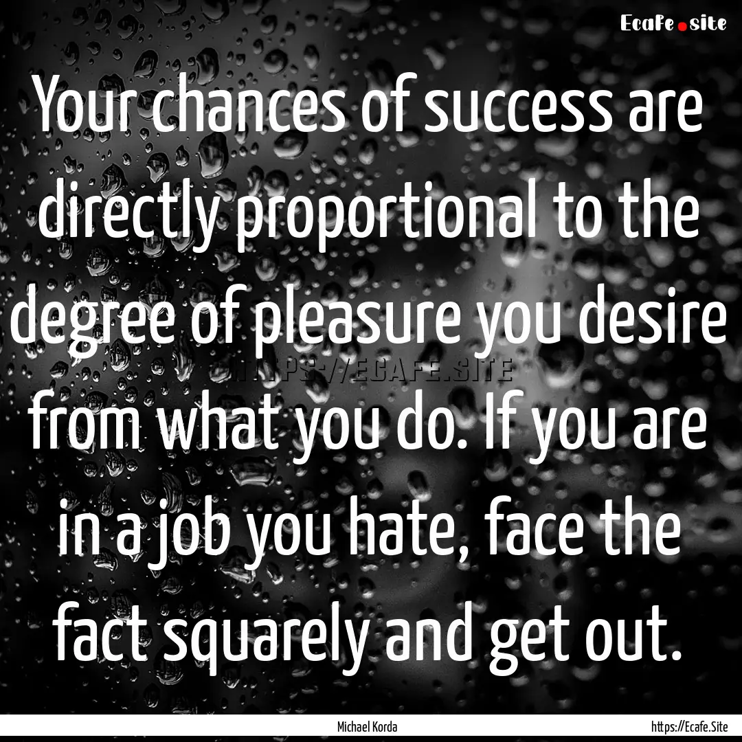 Your chances of success are directly proportional.... : Quote by Michael Korda