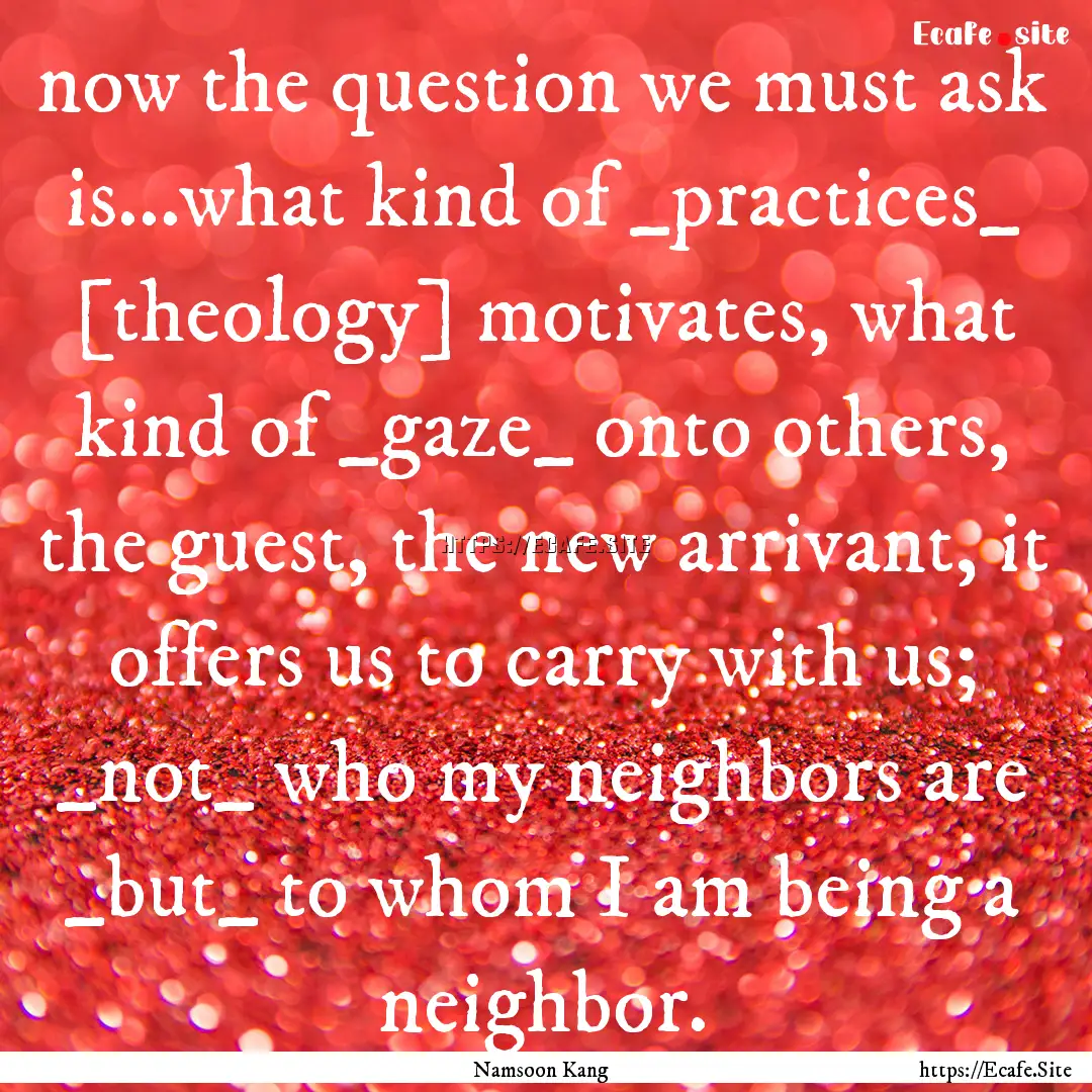 now the question we must ask is...what kind.... : Quote by Namsoon Kang