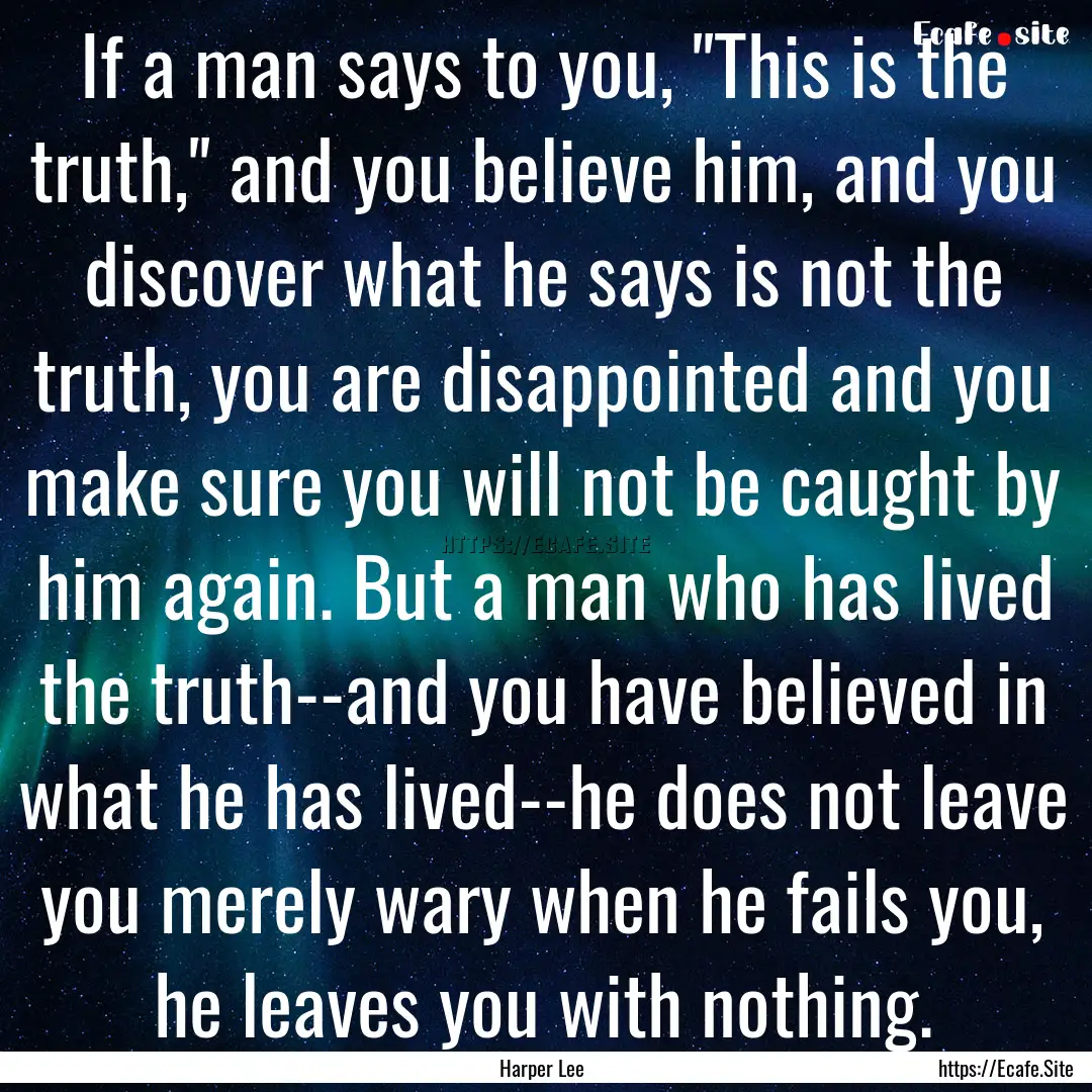 If a man says to you, 