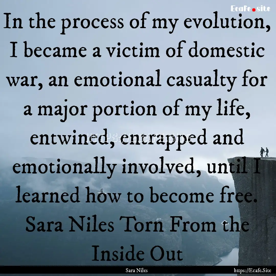 In the process of my evolution, I became.... : Quote by Sara Niles