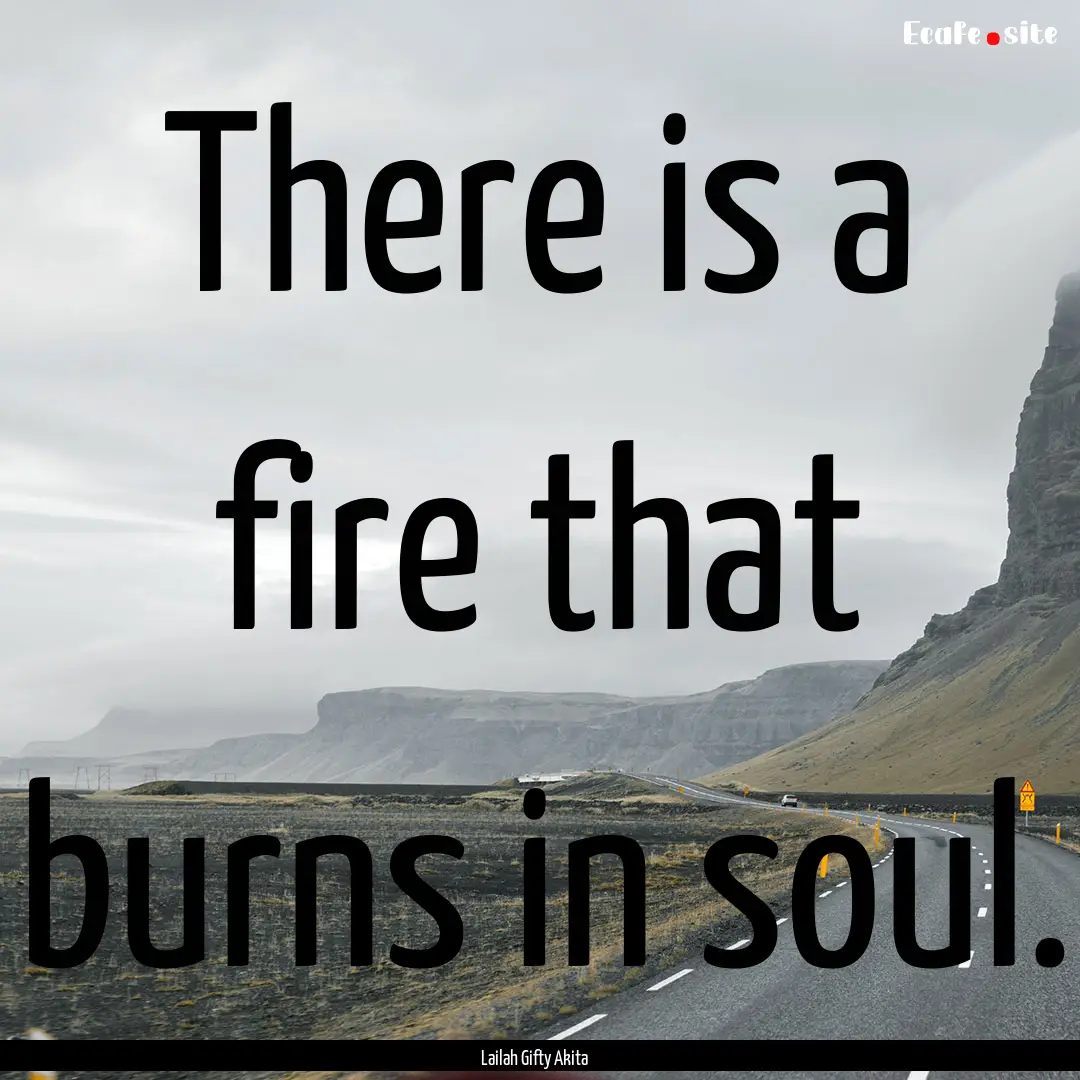 There is a fire that burns in soul. : Quote by Lailah Gifty Akita